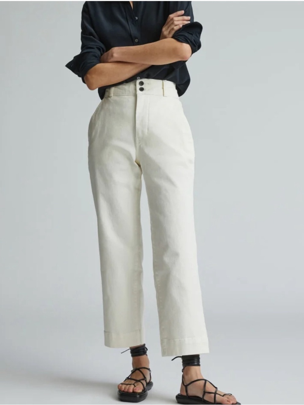 Everlane Cream Wide-Leg Jeans